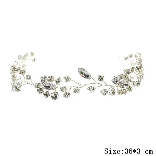Rhinestone Crystal Headbands Wedding Hair Accessories Bridal Pearl Headband Pearl Hair Band Handmade Bridal Head Jewelry