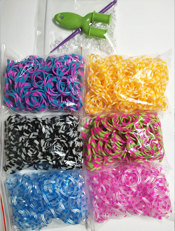 1800pcs Rubber Loom Bands Diy Toys for Kids Lacing Bracelets Girls Hair Rubber Bands Refill Make Woven Bracelet