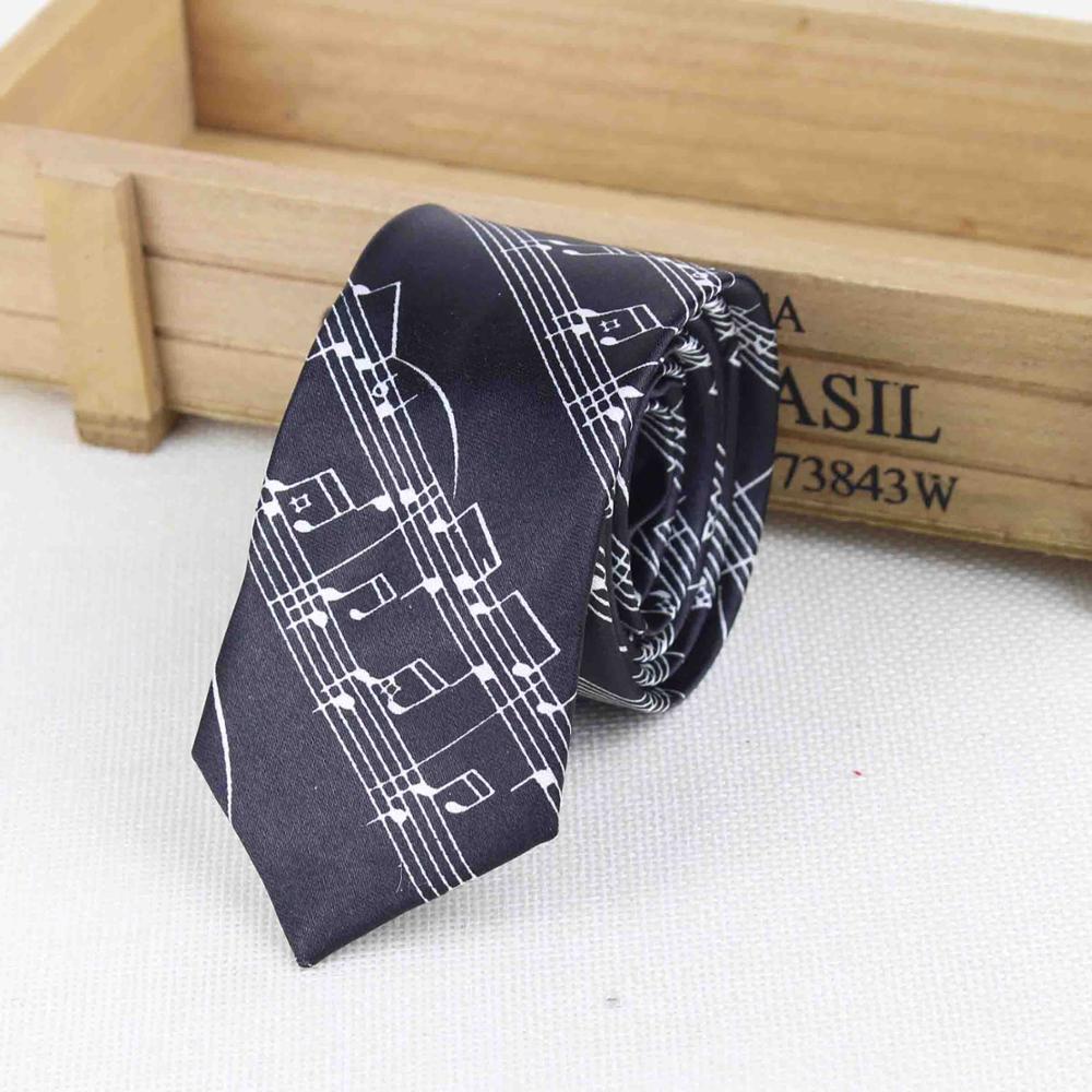 Men's Fashion Neckties Helloween Festival Christmas Tie Soft Designer Character Necktie Music Score Piano Guitar