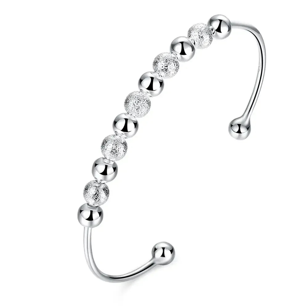925 Silver Color Exquisite Luxury Gorgeous Fashion Wedding Women Lady Bracelet Bangle Charm Stamped Nice Birthday