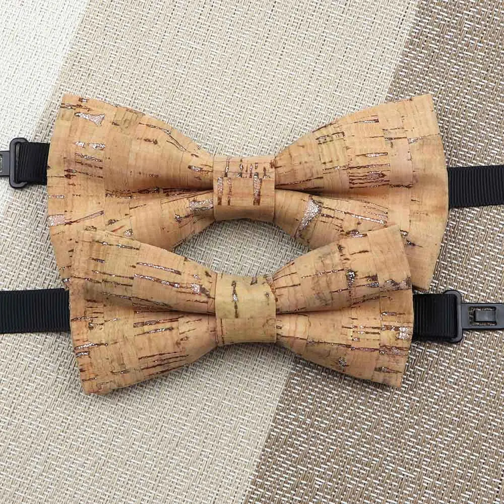 Fashion New Cork Wood Kids Bow Ties Novelty Handmade Fancy Bowtie Adjustable Butterfly Party School Children Accessories