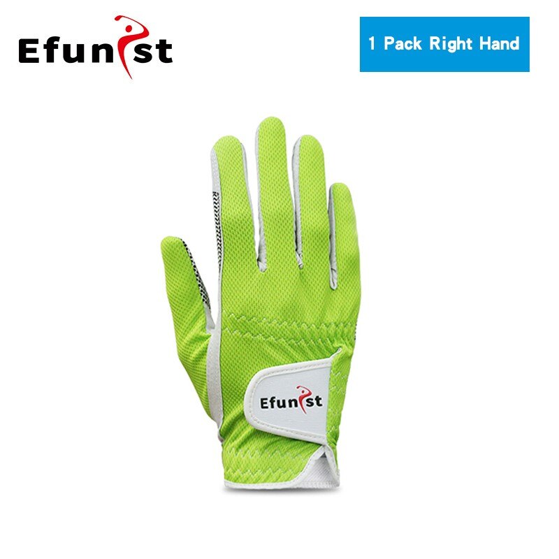Pack 1 Pcs/Pair Efunist Golf Glove Men Left Hand Breathable Green 3D Performance Mesh Non-Slip Micro Fiber Golf Gloves Mens Man