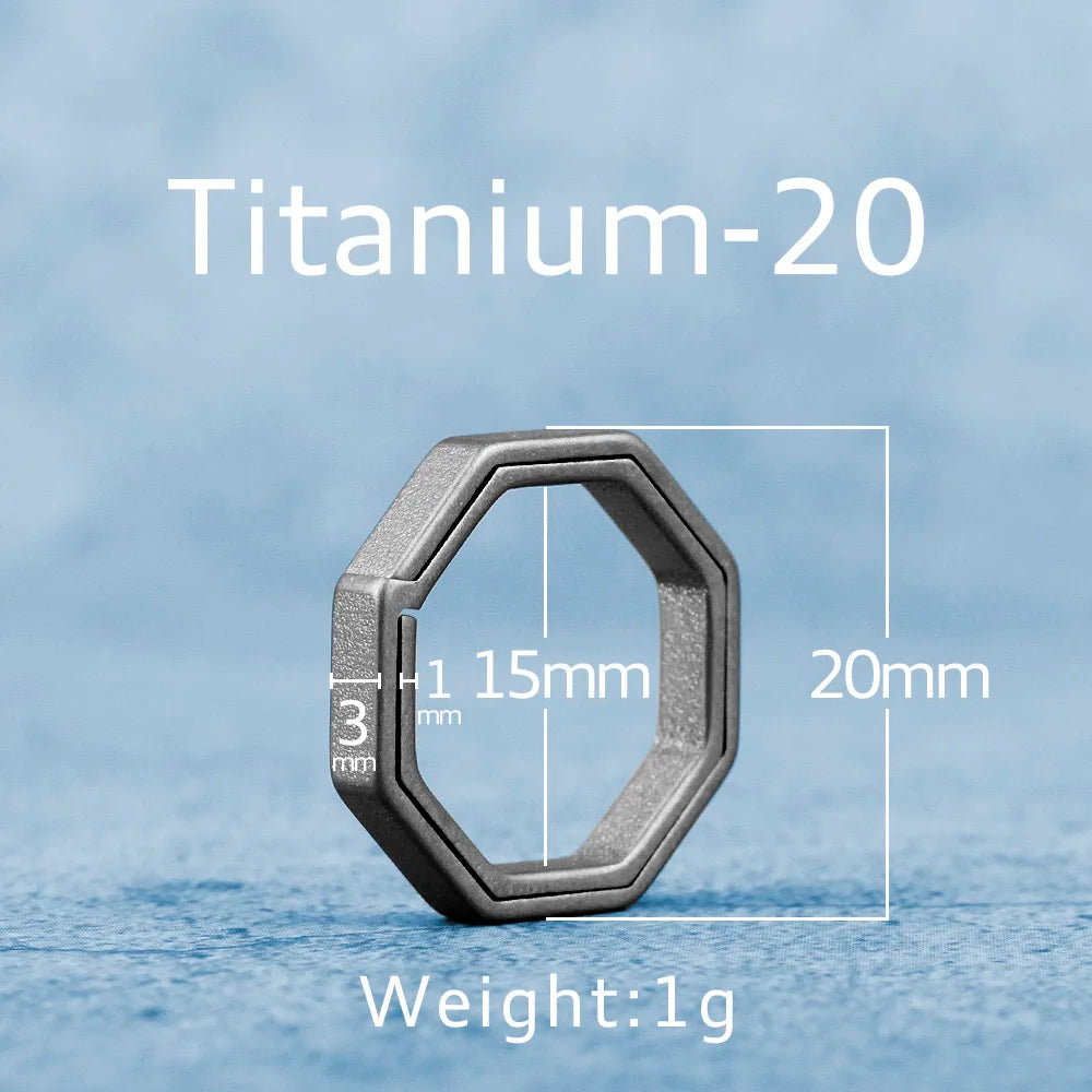 Real Titanium Keyring Super Lightweight Keychain Hanging Buckle for Car Key Ring Holder Quickdraw Tool Creative Accessories