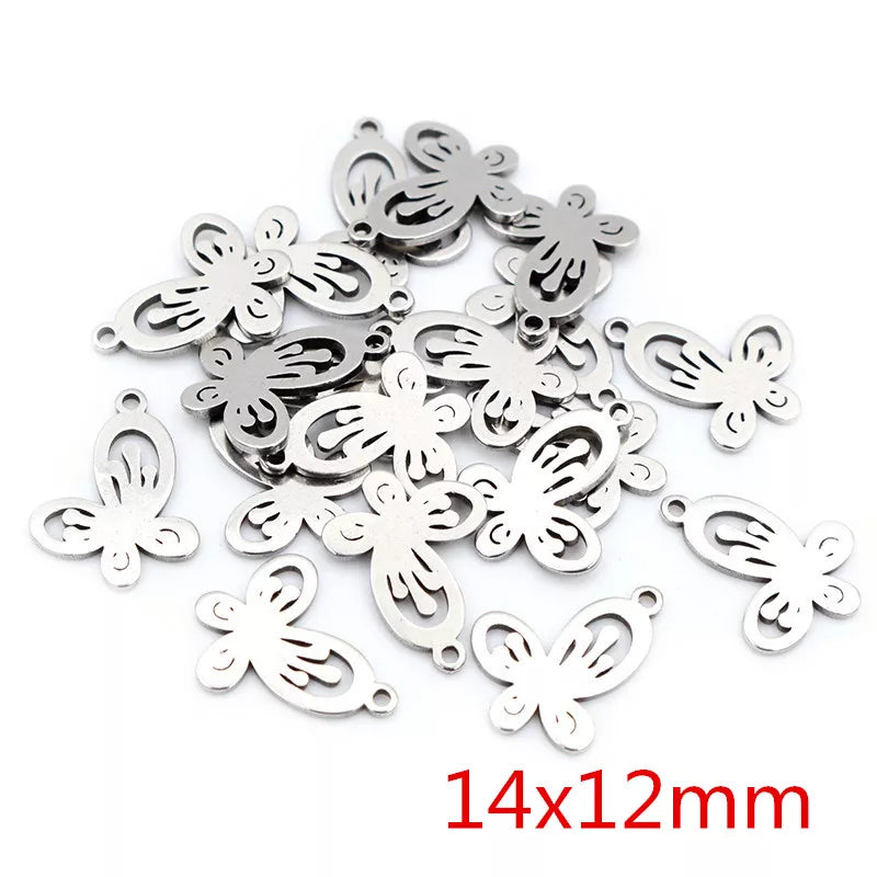 30pc/Lot 316 Stainless Steel Five-Pointed Star Cute Necklace Pendant Charms Small Cat Dolphin Fish Charms for DIY Jewelry Making