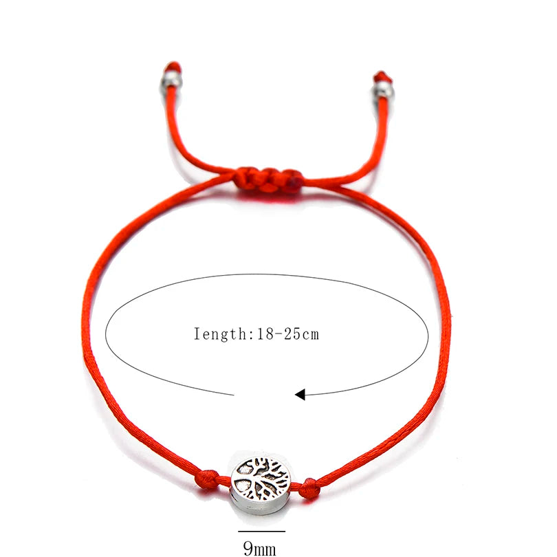 Pipitree Life Tree Charm Bracelets for Women Men Children Lucky Red String Friendship Wish Bracelets Jewelry Adjustable