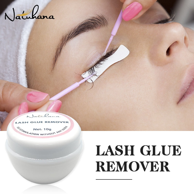 NATUHANA 10g/15g Grafting Eyelash Extension Glue Cream Remover Non-Irritating Plant Lashes Gel Remover Adhesive for Makeup Tools