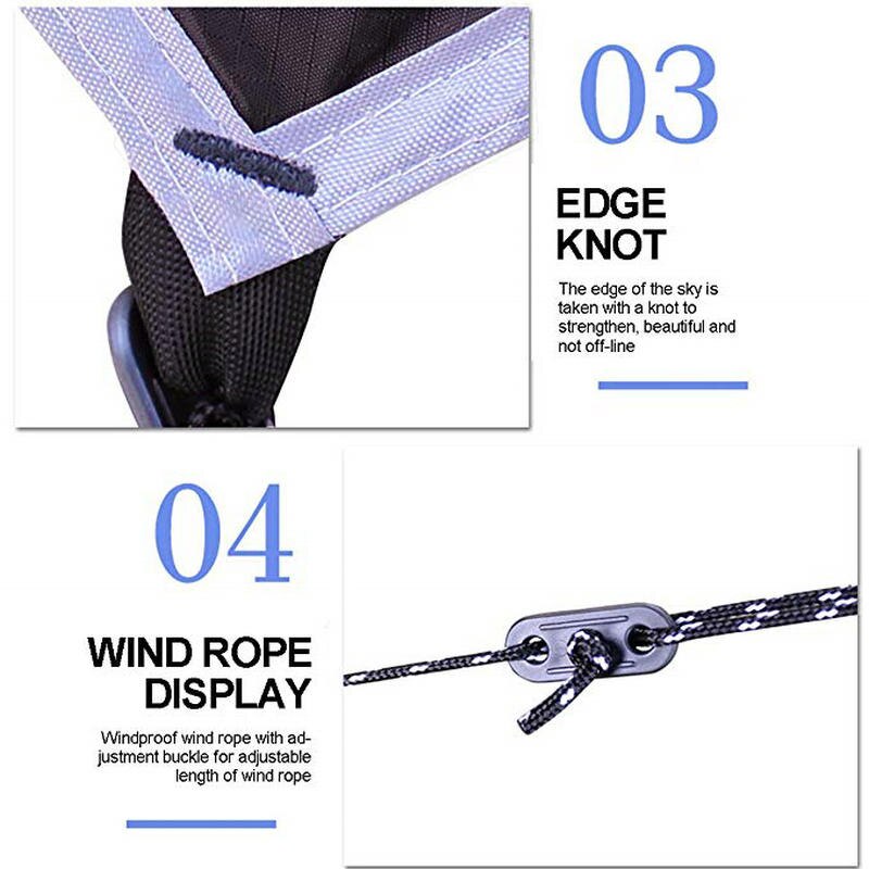 Rhombus Waterproof Tarp Tent Shade Outdoor Camping Hammock Rain Fly UV Garden Awning Canopy Sunshade Ultralight 360x290cm