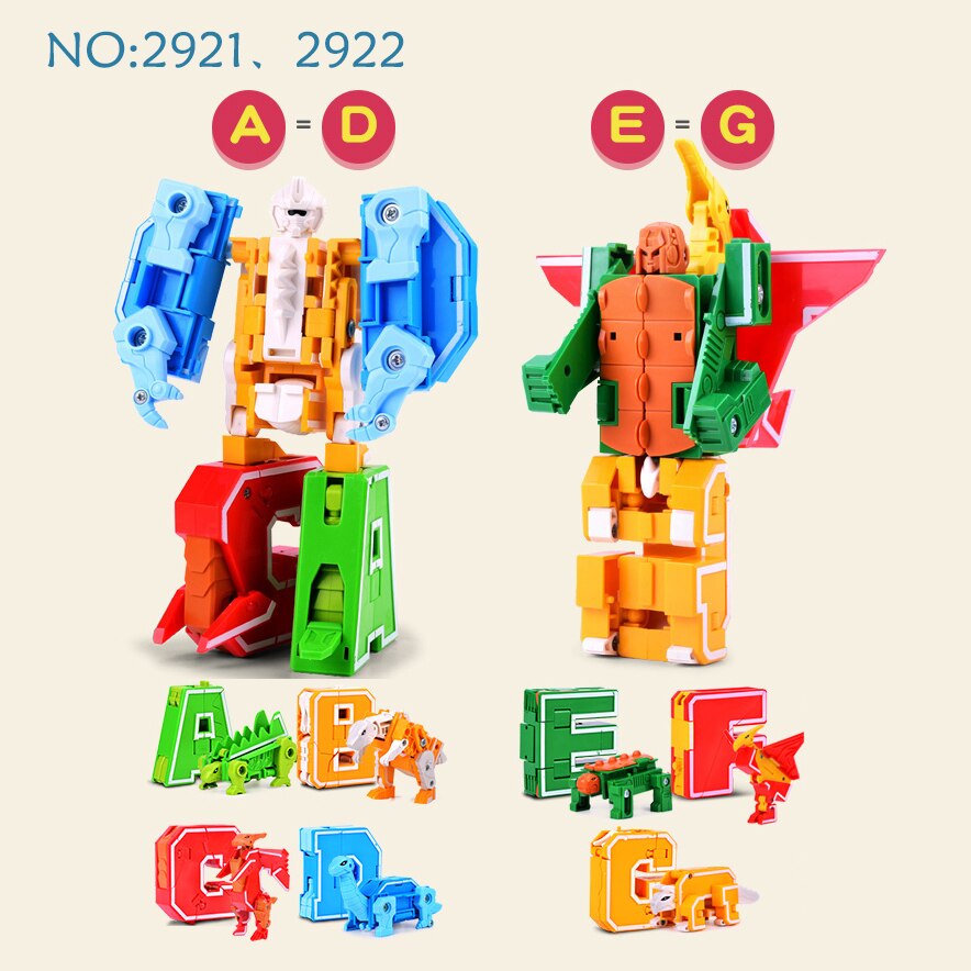 15PCS Assembling Building Blocks Educational Action Figure Transformation Number Robot Deformation Toys for Children