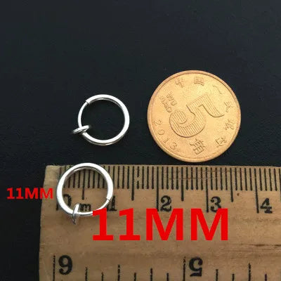2PCS Unisex Punk Clip on Ear Without Piercing No Hole Fake Body Nose Lip Small Gold Silver Black Plating Earrings for Women Men