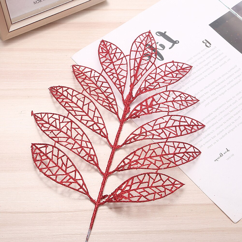 DIY Xmas Tree Garland Hanging Decor Christmas Tree Decor Christmas Hollow Christmas Glitter Tree Branches Simulated Leaves