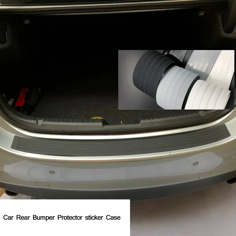 Universal 104*9cm 90*8cm Car Trunk Door Sill Plate Protector Rear Bumper Guard Rubber Mouldings Pad Trim Cover Strip Car Styling