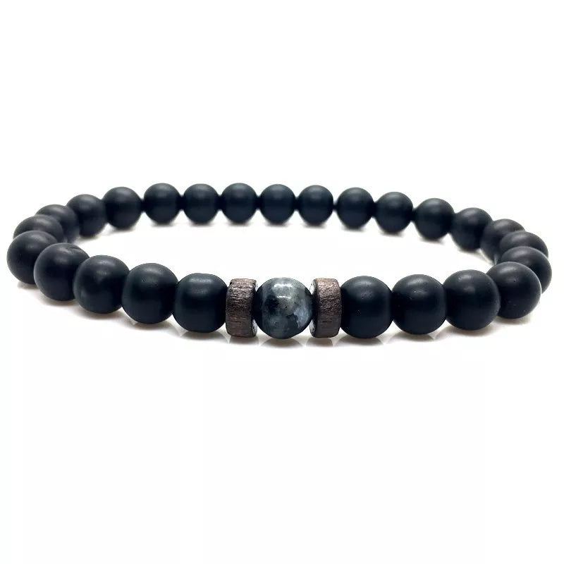 Men Bracelet Natural Moonstone Bead Tibetan Buddha Bracelet Chakra Lava Stone Diffuser Bracelets Men Jewelry