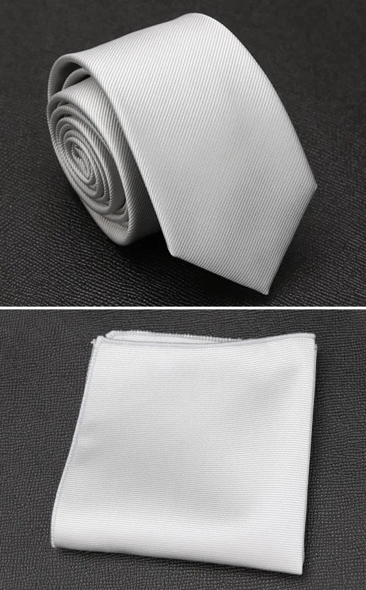 XGVOKH Men Tie Cravat Set Fashion Wedding Ties for Men Hanky Necktie Dot Striped Gravata Jacquard Tie Social Party Accessories