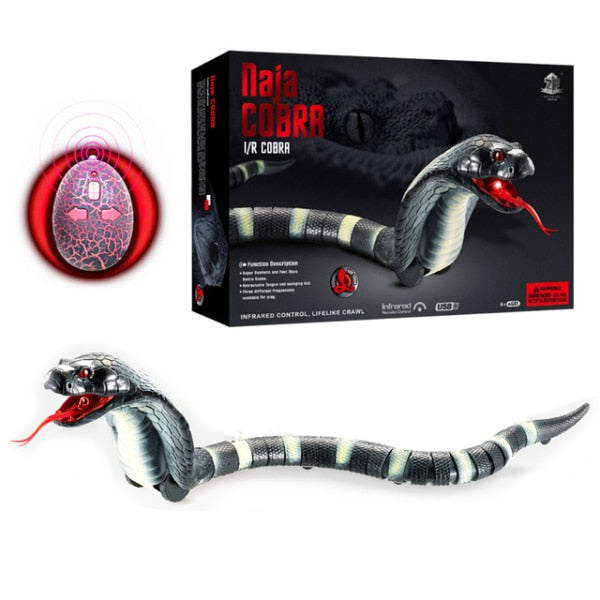 Novelty Rc Snake Naja Cobra Viper Remote Control Robot Animal Toy With USB Cable Funny Terrifying Christmas Kids