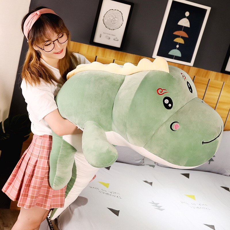 New Big Size Long Lovely Dinosaur Plush Toy Soft Cartoon Animal Dinosaur Stuffed Doll Boyfriend Pillow Kids Girl Birthday