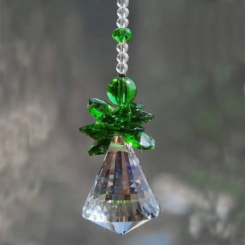 1PCS 30mm 40mm Hanging Chakra Crystal Handmade Angel Crystal Ball Suncatcher Pendant Window Ornament