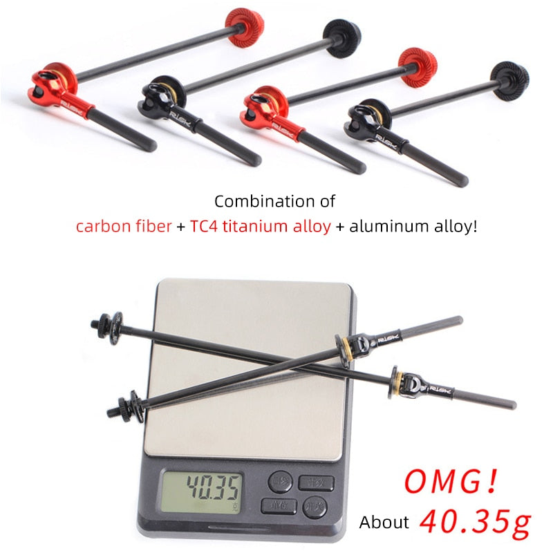Ultra-Light 48g/Pair Titanium Ti Axis Skewers QR MTB Road Bike Bicycle Quick Release Front 100 Rear 130/135mm Wheel Hub Skewers
