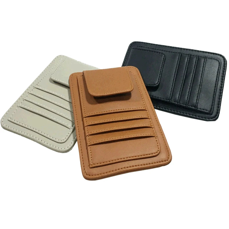 Car Vehicle Sun Visor Sunglasses Eyeglasses Glasses Holder Clip Credit Card Package ID Storage Bag With 3 Color