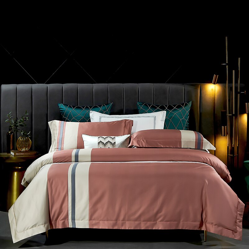 New 1000TC Egyptian Cotton Bedding Sets Queen King Size Bed Duvet Cover Flat /Fitted Sheet Linen Set Pillowcase 4pcs Bed Set