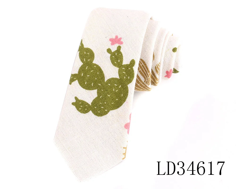CartoonSkinny Tie for Men Women Narrow Neck Tie for Wedding Casual Cartoon Neckties Classic Suits Slim Cotton Linen Neck Ties