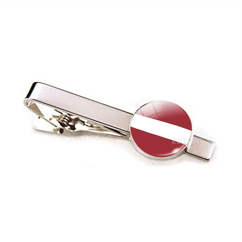 30 Countries National Flag Tie Clips Men Metal Necktie USA Flag Clip Pins Button Wedding Suit Accessories