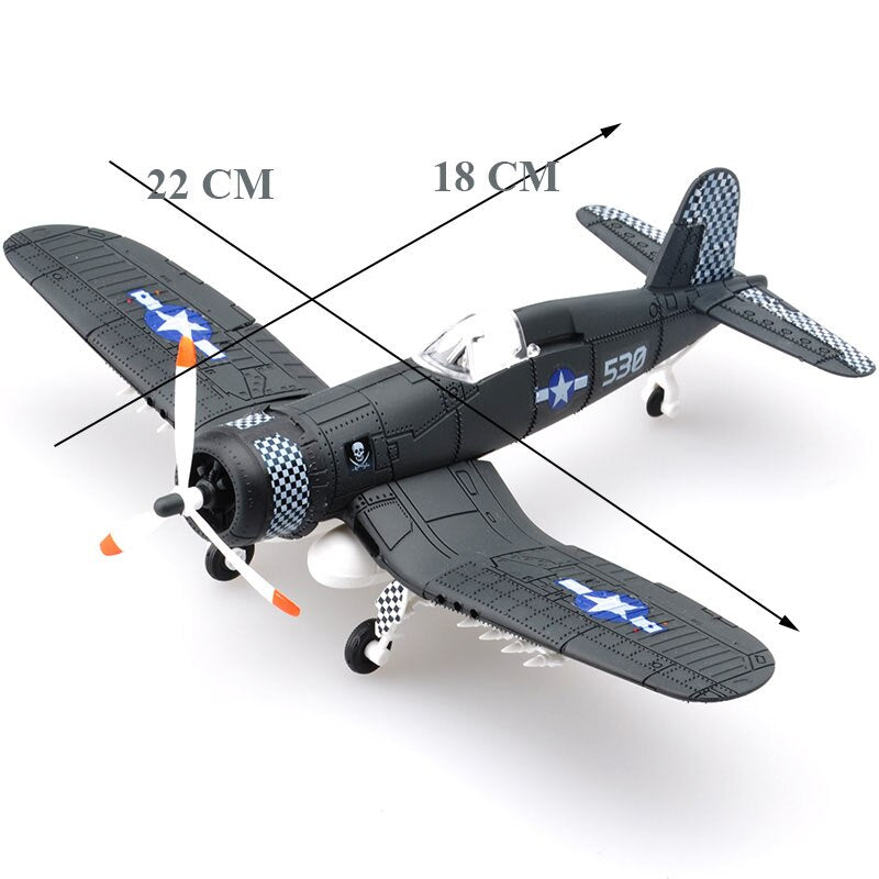 1/48 Scale Assemble Fighter Model Toys Building Tool Sets Flanker Combat Aircraft Diecast Pirate Based F4U Random Color
