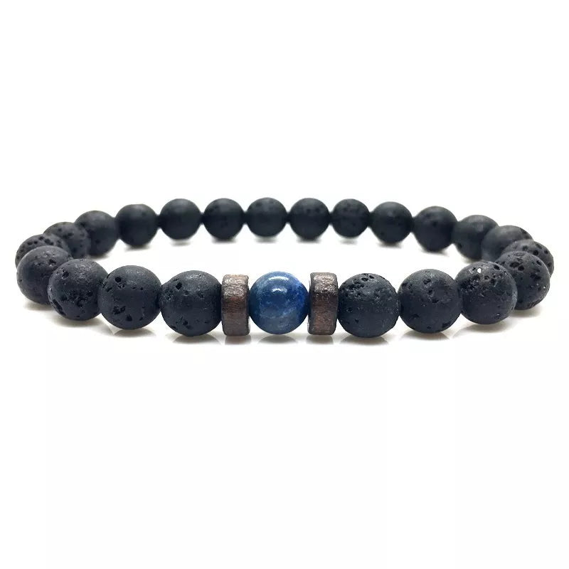 Men Bracelet Natural Moonstone Bead Tibetan Buddha Bracelet Chakra Lava Stone Diffuser Bracelets Men Jewelry