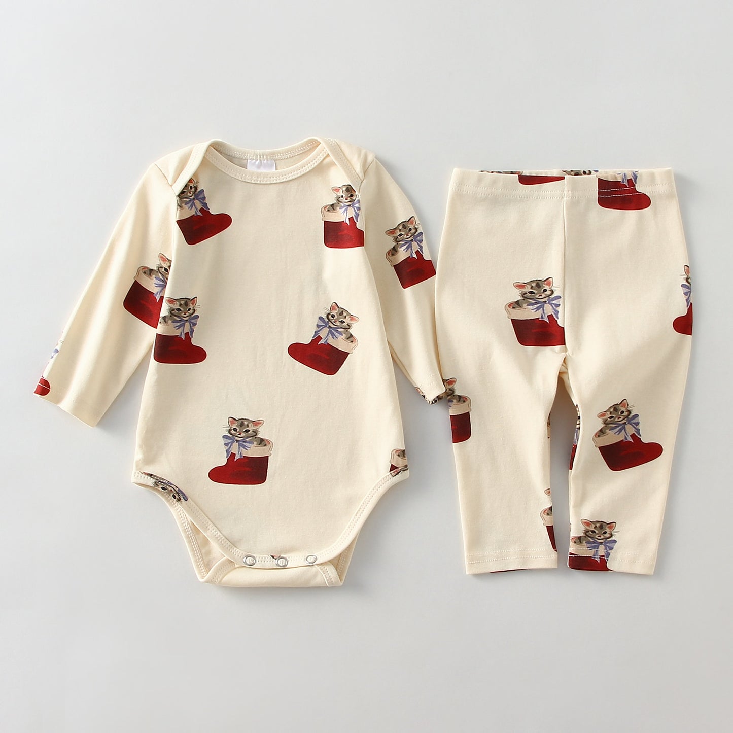 Christmas Kids Pajamas Set for Boys and Girls Cotton Children Autumn Homewear Cl