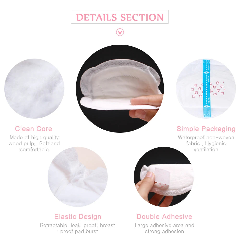 SLAIXIU 40 Pieces Breast Pads Nursing Pads Disposable Breast Pads Breastfeeding Accessories Ultra-Thin Dry Soft