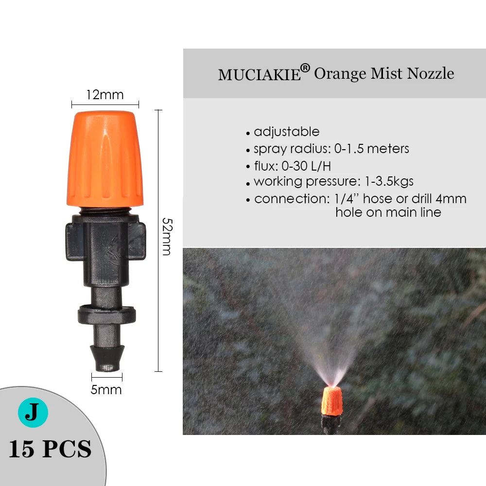 MUCIAKIE Variety Style Adjustable Irrigation Sprinkler Garden Emitters Stake Dripper Micro Spray Rotating Nozzle Watering Arrow