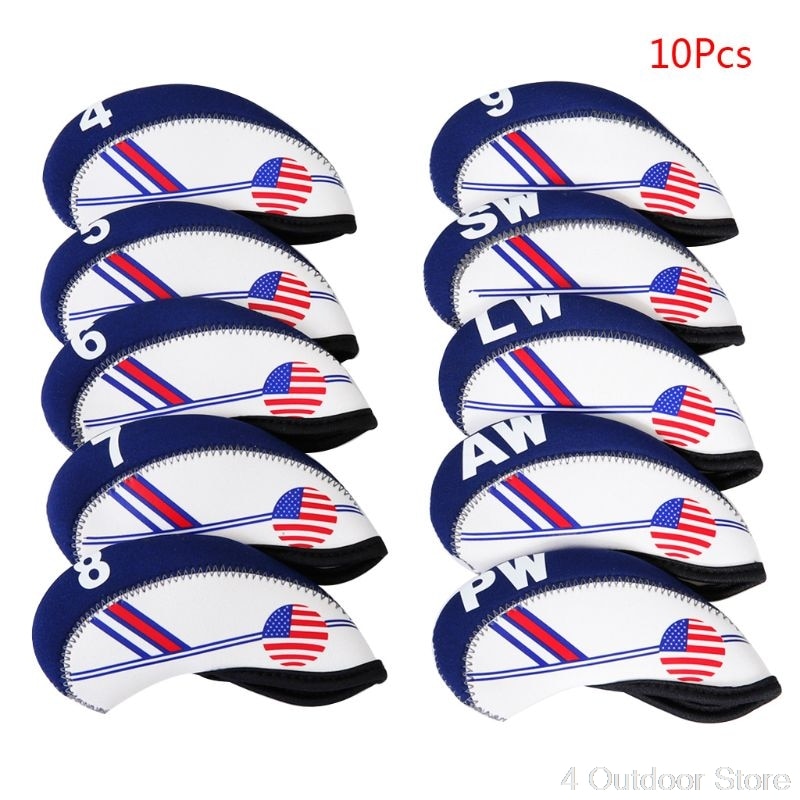 9/10/12Pcs Portable PU Golf Club Iron Head Covers Protector Golfs Head Cover Set D11 19 Dropship