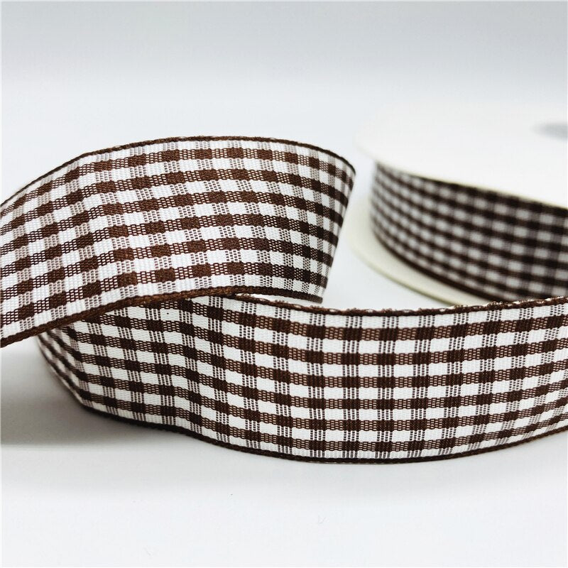 5yards/Lot 25mm Plaid Ribbon Christmas Decor Ribbon for Handmade Design Christmas Decoration DIY