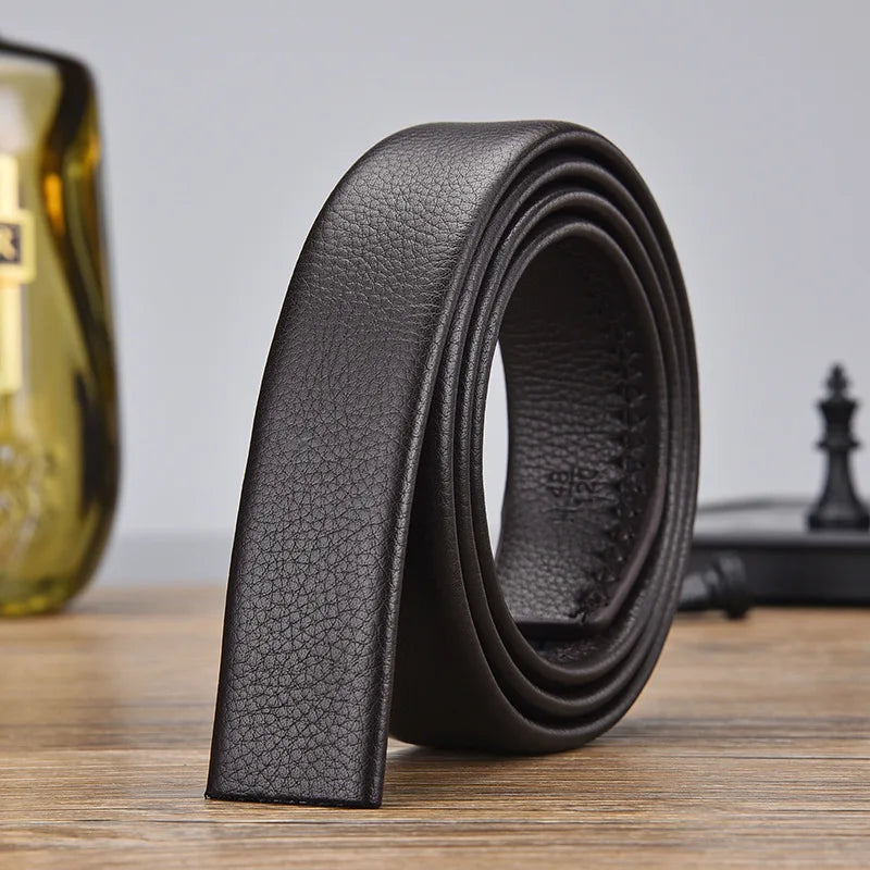 100 120 130 140 150 160 170 180cm Automatic Belt Without Buckle Men Width 3.5cm No Buckle Good Quality Leather Belt Body Strap