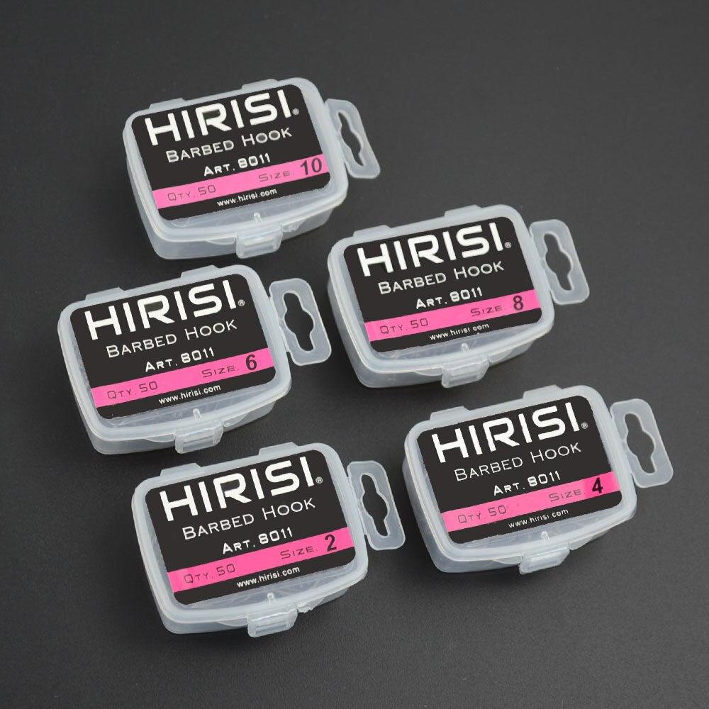 100pcs Coating High Carbon Barbed Hooks Stainless Steel Carp Fishing Hooks Pack With Box 8011