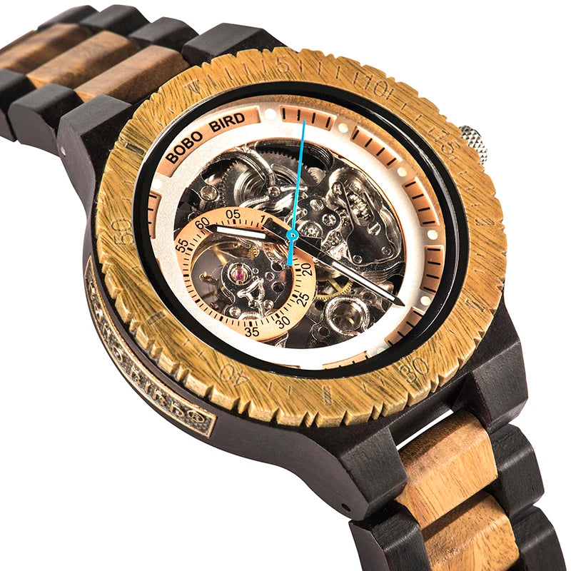 Personalized Watch Men BOBO BIRD Wood Automatic Watches Relogio Masculino Custom Anniversary for Him Engraving