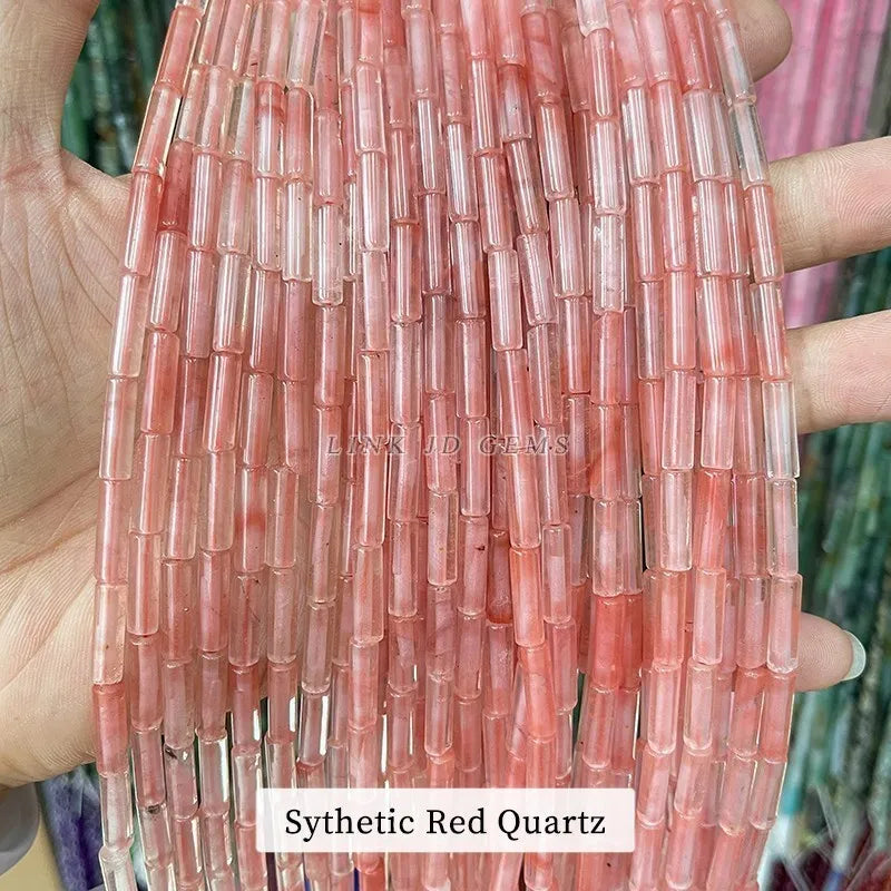 4*13mm Natural Stone Agate Jasper Turquoise Tube Shaped Beads Loose Cylindrical Bead for Jewelry Making DIY Bracelet Accessory