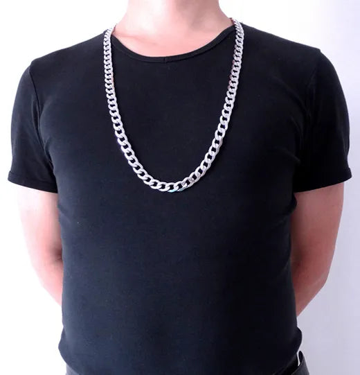 12mm 18'' - 36'' Inches Customize Length Mens High Quality Stainless Steel Necklace Curb Cuban Link Chain Fashion Jewerly