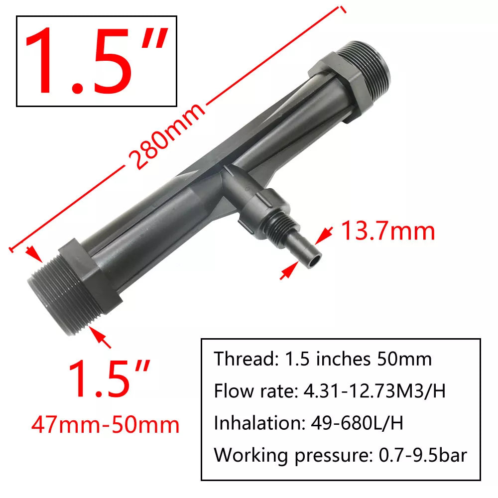 Irrigation Venturi Fertilizer Injector Male 3/4 1/2 1" 1.5" Automatic Fertilizer Kit Irrigation Venturi Mixer Injectors 1pcs