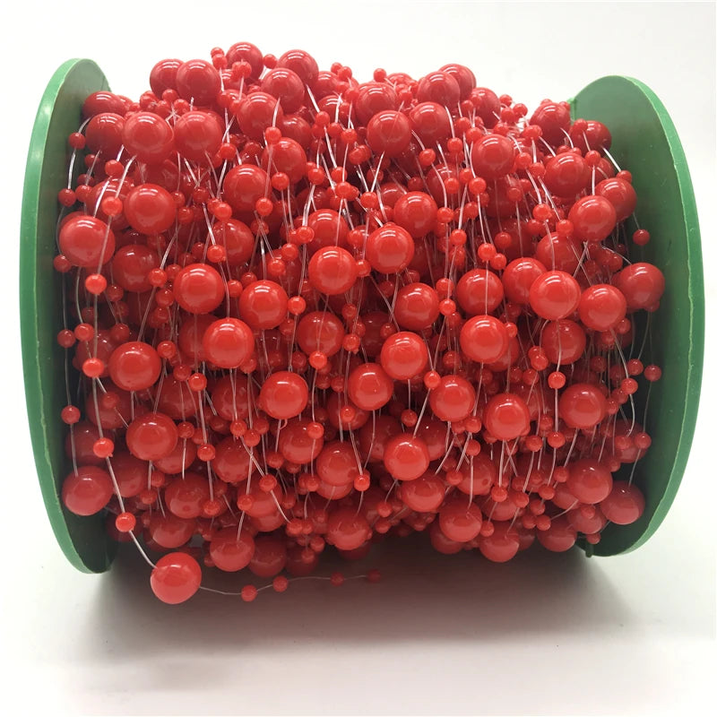 5yards Fishing Line Artificial Pearls Beads Chain Garland Flowers Wedding Christmas Decoration Brides Headgear 3mm 8mm Beads