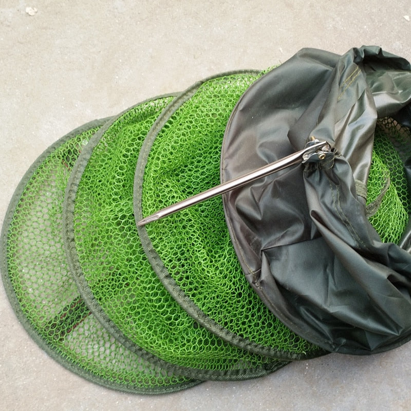 Fishing Net Folding Telescoping Quick-Drying Nylon Mesh Fishing Basket Dip Nets Fyke Net Shrimp Cage Outdoor Fishing Tackle Gear