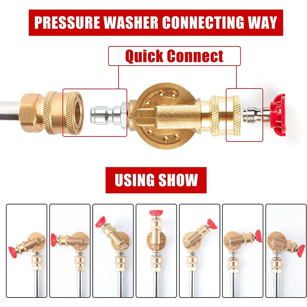 Pressure Washer Gun Adapter for Karcher K Series to 1/4'' Inch Quick Connect Fitting With Power Washer Spray Nozzle Tips