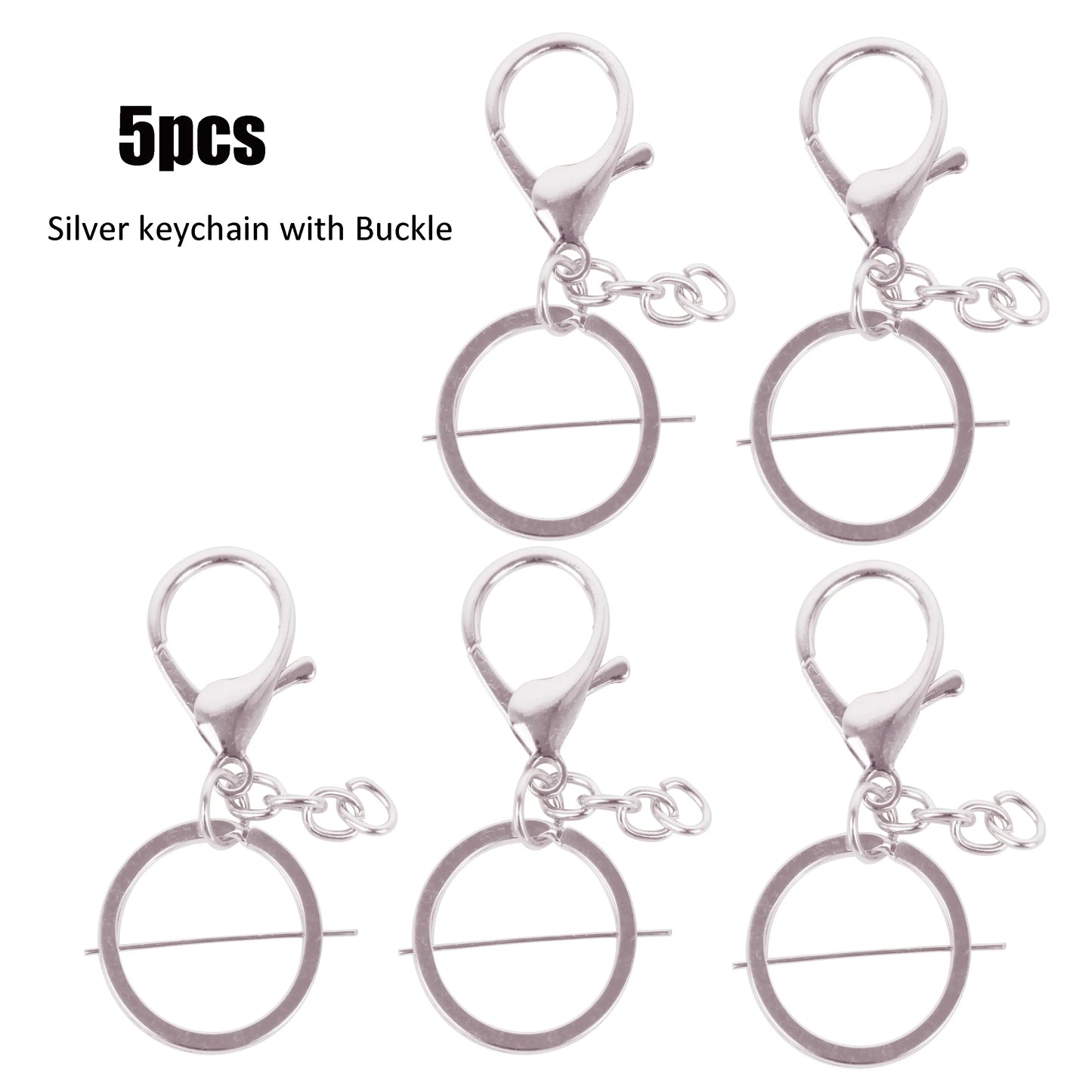 Silver Plated Metal Blank Keyring Keychain Split Ring Keyfob Key Holder Rings Women Men DIY Key Chains Key Ring Accessories