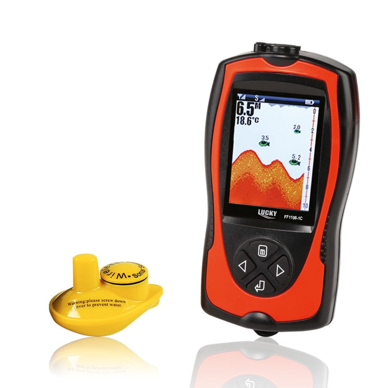 LUCKY FF1108-1CW 100m Wireless Operating Range Wireless Sonar Color Fishfinder 90 Degrees Sonar Coverage Echo Sounder