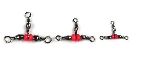 Rompin 20Pcs/Lot 3 Way Fishing Rolling Brass Barrel Triple Swivels Bearing Connector Solid Ring Fishing Fishing Tackle Accessory