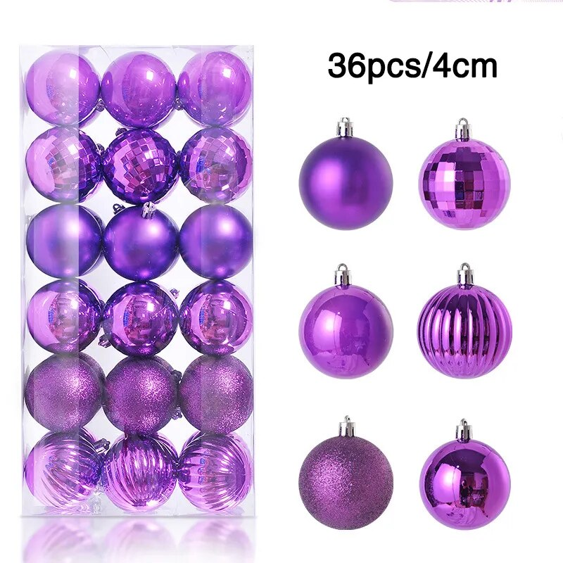 24/36pcs Christmas Balls Christmas Tree Ornament Hanging Pendent Xmas Decoration 2023 Christmas Ornaments Navidad 2024