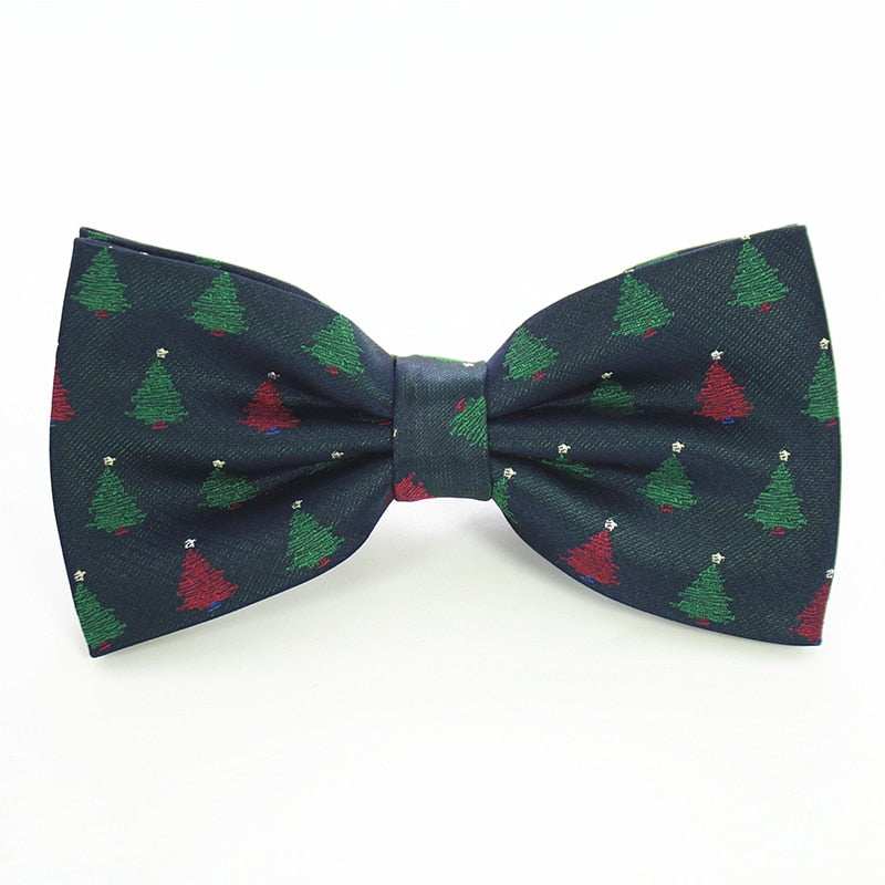 JEMYGINS Christmas Bow Ties for Mens Shirt Snowflake Christmas Tree Pattern Men Silk Bow Tie Christmas