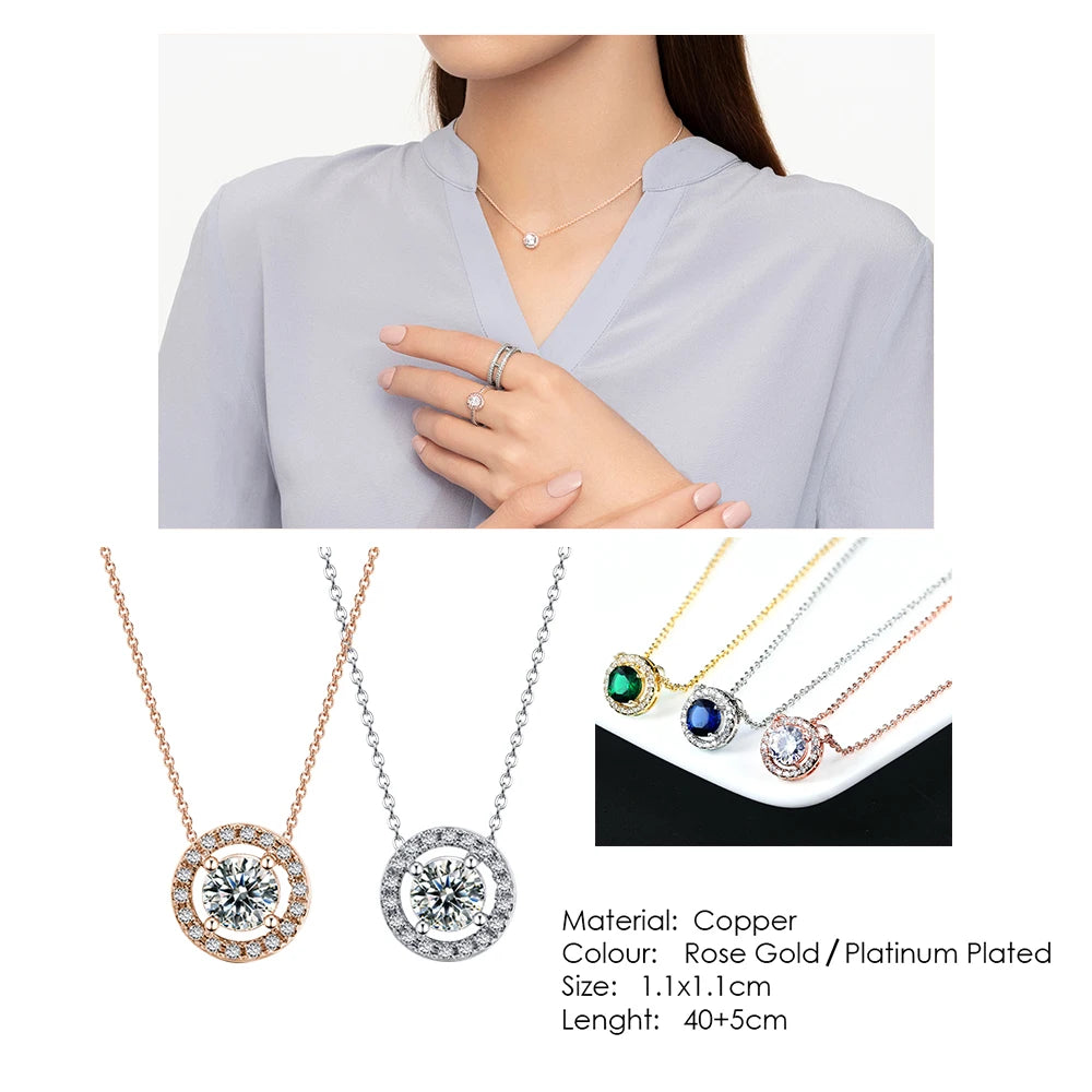 ZHOUYANG Pendant Necklaces Jewelry for Women Rose Gold Color Chain Jewellery Heart Necklace Cubic Zirconia N388