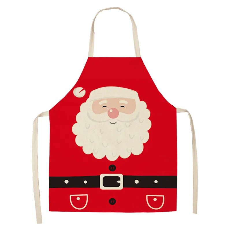 Linen Merry Christmas Apron Christmas Decorations for Home Kitchen Accessories Natal Navidad 2023 New Year Christmas
