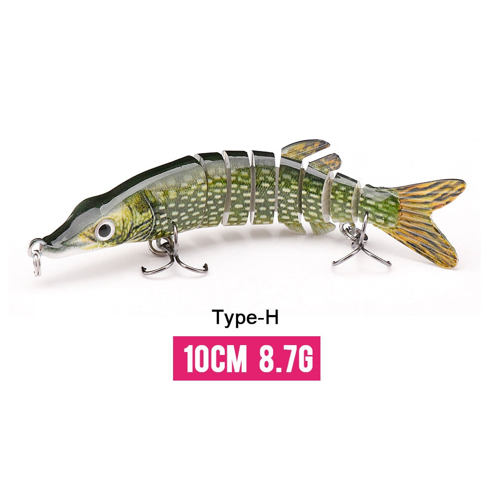 VTAVTA 10/14cm Sinking Wobblers Fishing Lures Jointed Crankbait Swimbait 8 Segment Hard Artificial Bait for Fishing Tackle Lure