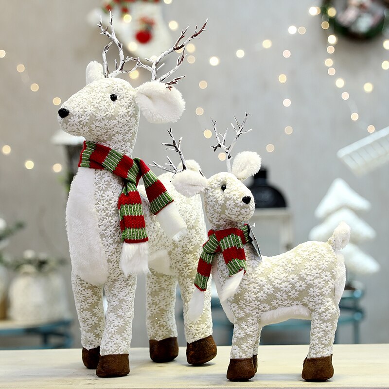Santa Claus Snowman Alpaca Elk Christmas Decorations for Home New Year Christmas Doll Home Figures Ornaments Merry Christmas